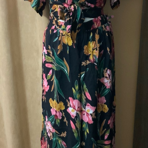 Plus Surplice Front Floral Print Blouse With Pants - Picture 1 of 3